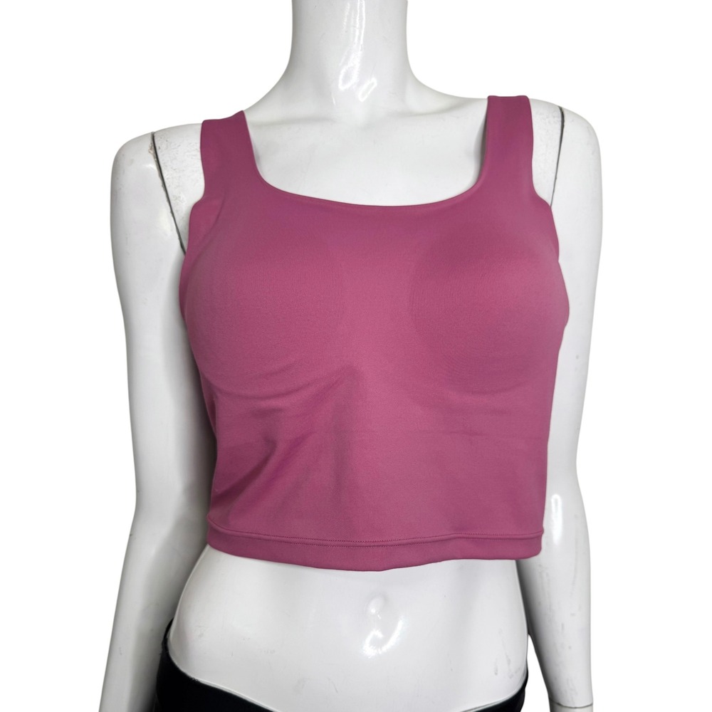 Victoria's Secret PINK Longline Sports Bra Square Neck Orchid Pink XL NWT